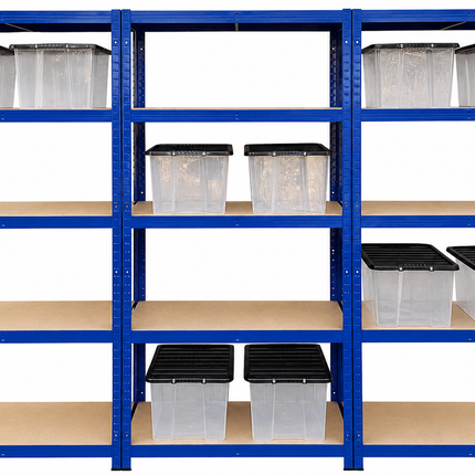 180 x 90 x 45cm - 3 Bay Garage Shelving Units 200kg UDL Per Shelf 1000kg Per Bay-Shelving Units-Racking Depot-Nomad Fitness