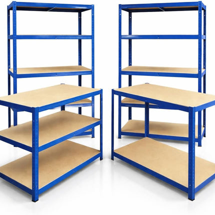 180 x 90 x 60cm - 3 Bay Garage Shelving Units 200kg UDL Per Shelf 1000kg Per Bay-Racking Depot-Nomad Fitness