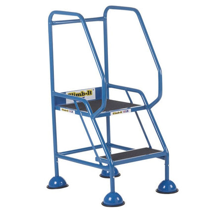 Climb-It Domed Feet Mobile Steps 2-5 Treads-Mobile Steps-Climb-It-2 Treads - 545mm Height-Anti-Slip-Blue (3 Day Delivery)-Nomad Fitness