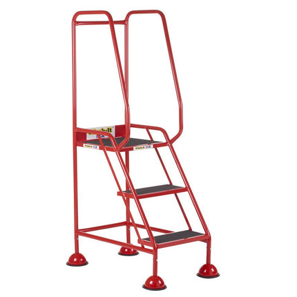 Climb-It Domed Feet Mobile Steps 2-5 Treads-Mobile Steps-Climb-It-3 Treads - 770mm Height-Anti-Slip-Red (7-15 Day Delivery)-Nomad Fitness