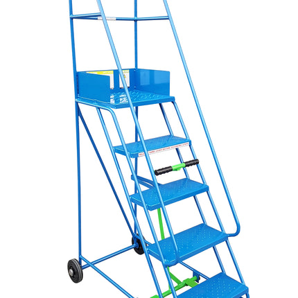 Klime-Ezee Narrow Aisle Mobile Steps (2-8 Tread Options)-Mobile Steps-Klime-Ezee-5 Treads - 1250mm Height-Anti-Slip-Nomad Fitness