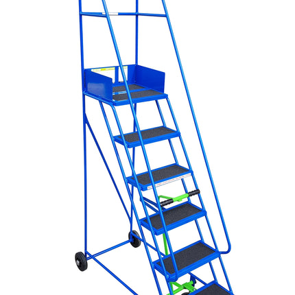 Klime-Ezee Narrow Aisle Mobile Steps (2-8 Tread Options)-Mobile Steps-Klime-Ezee-6 Treads - 1500mm Height-Anti-Slip-Nomad Fitness