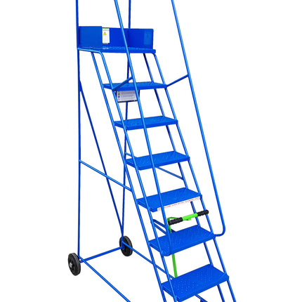 Klime-Ezee Narrow Aisle Mobile Steps (2-8 Tread Options)-Mobile Steps-Klime-Ezee-8 Treads - 2000mm Height-Anti-Slip-Nomad Fitness
