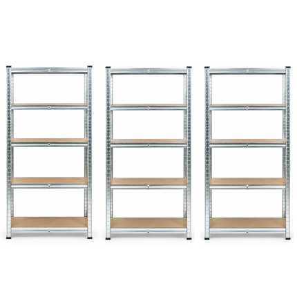 150 x 70 x 30cm - Garage Shelving Unit Galvanised 175kg UDL Per Shelf 875kg Per Bay-Shelving Units-Racking Depot-3 Units-Nomad Fitness