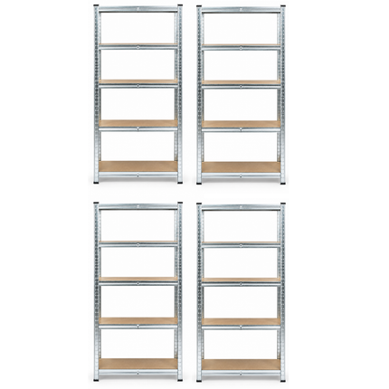 150 x 70 x 30cm - Garage Shelving Unit Galvanised 175kg UDL Per Shelf 875kg Per Bay-Shelving Units-Racking Depot-4 Units-Nomad Fitness
