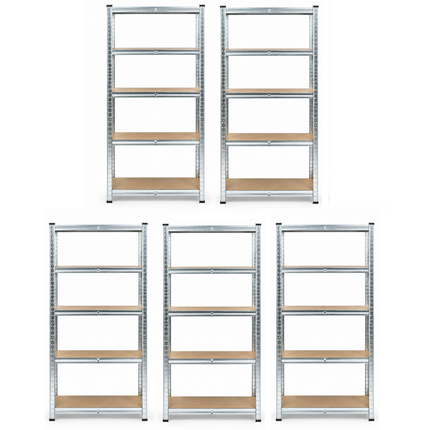 150 x 70 x 30cm - Garage Shelving Unit Galvanised 175kg UDL Per Shelf 875kg Per Bay-Shelving Units-Racking Depot-5 Units-Nomad Fitness