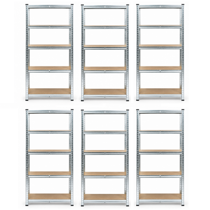 150 x 70 x 30cm - Garage Shelving Unit Galvanised 175kg UDL Per Shelf 875kg Per Bay-Shelving Units-Racking Depot-6 Units-Nomad Fitness