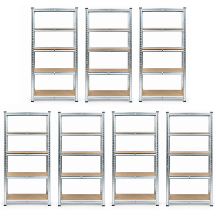 150 x 70 x 30cm - Garage Shelving Unit Galvanised 175kg UDL Per Shelf 875kg Per Bay-Shelving Units-Racking Depot-7 Units-Nomad Fitness
