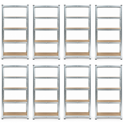 150 x 70 x 30cm - Garage Shelving Unit Galvanised 175kg UDL Per Shelf 875kg Per Bay-Shelving Units-Racking Depot-8 Units-Nomad Fitness